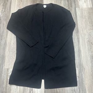 Women’s J. Crew Black Open Front Sweater With Pockets Size Medium